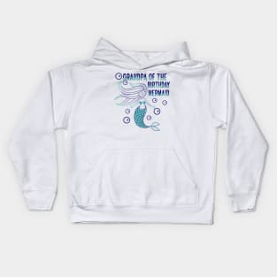 Grandpa of the birthday mermaid Kids Hoodie